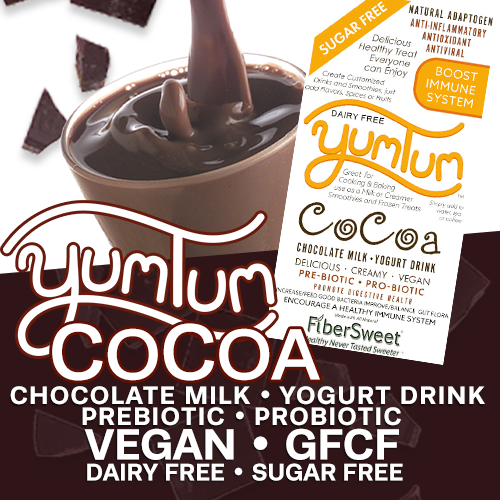 4 (four) PACKETS
(makes 2-4 cups ea)
Chocolate Milk
YUMTUM COCOA
Milk/Yogurt Drink