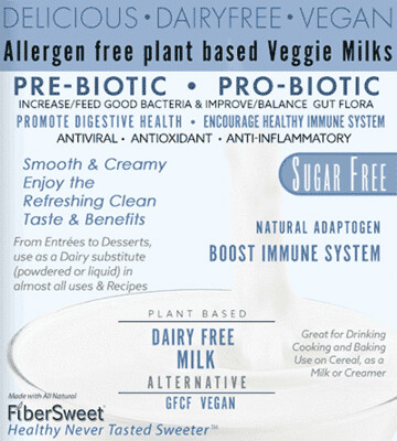 SugarFree DF Milk Alt DFSF (Samp/Tpack 1-3 cups) Dairy Sub for most Uses & Recipes  AntiViral -Immune Support- Anti-inflammatory Antioxidant  SugarFree DairyFree GFCF VEGAN