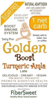 (CASE) 12 PACKETS (makes 2 cups ea)  ONE NET CARB Golden Boost Latte -  Turmeric Amla Creamer