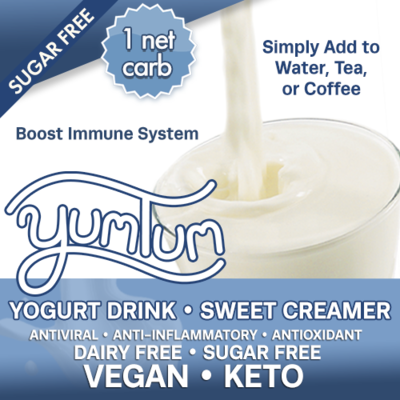 (Bulk) (one) 1 POUCH Resealable Pouch (makes 50-100 cups) ONE NET CARB Sweet Creamer YUMTUM Creamer/Yogurt Drink