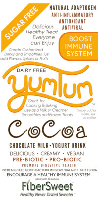 (one) 1 PACKET (makes 2-4 cups) Chocolate Milk YUMTUM COCOA Milk/Yogurt Drink