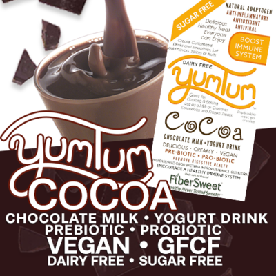 4 (four) PACKETS (makes 2-4 cups ea) Chocolate Milk YUMTUM COCOA Milk/Yogurt Drink