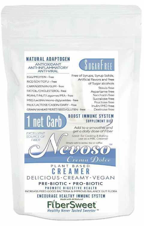 (Bulk) (one) 1 POUCH Resealable Pouch (makes 25-50 cups)  ONE NET CARB  Crema Dolce Creamer KETO VEGAN