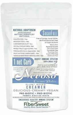 (Bulk) (one) 1 POUCH Resealable Pouch (makes 25-50 cups) ONE NET CARB Crema Dolce Creamer KETO VEGAN (Bulk) (one) 1 POUCH Resealable Pouch (makes 25-50 cups) ONE NET CARB Crema Dolce Creamer KETO VEGAN