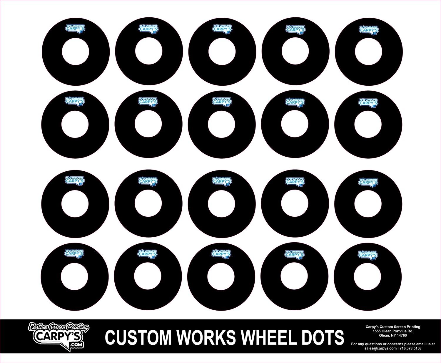 Customworks Foam Tire Wheel Dots (choose your color)