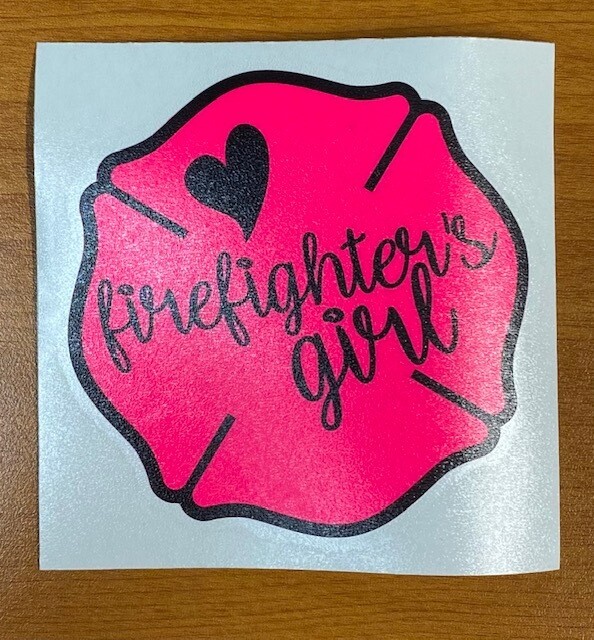 Firefighters Girl Sticker