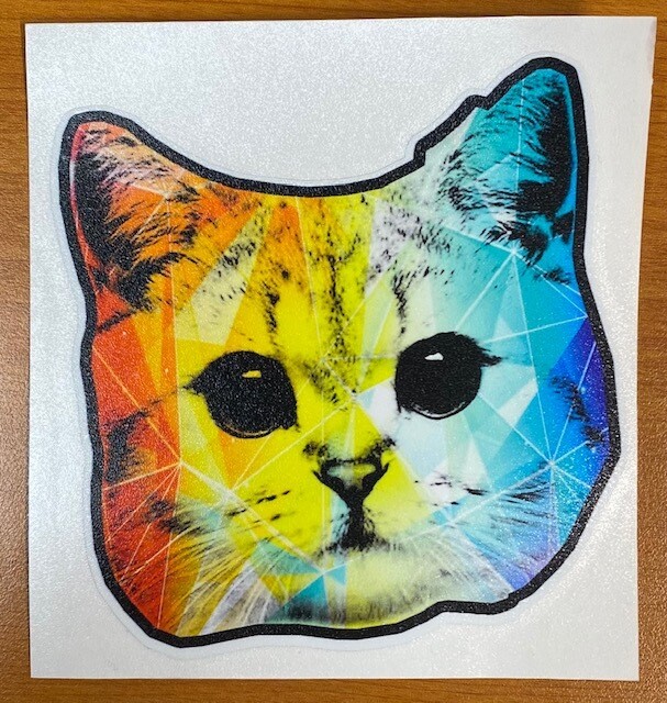 Rainbow Geo Cat Sticker