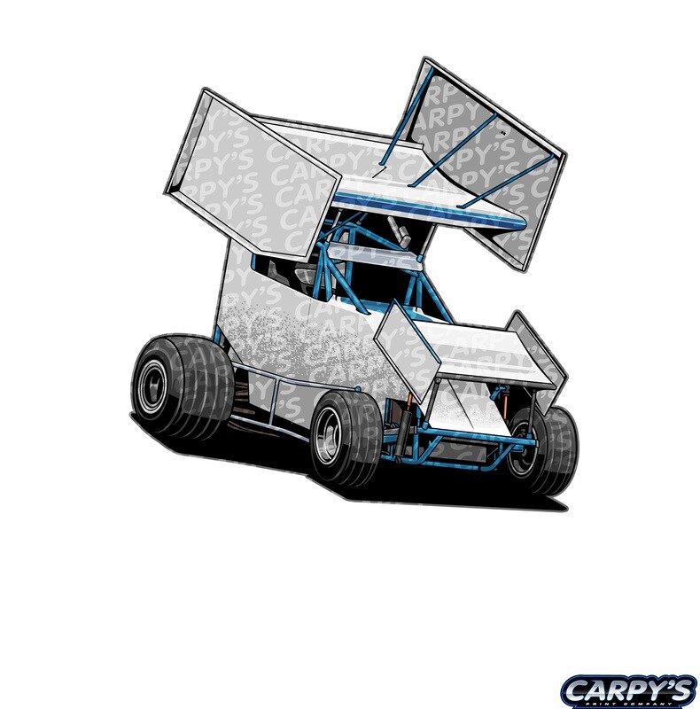 Dirt Sprint Car Vector Illustration 1 Downloadable