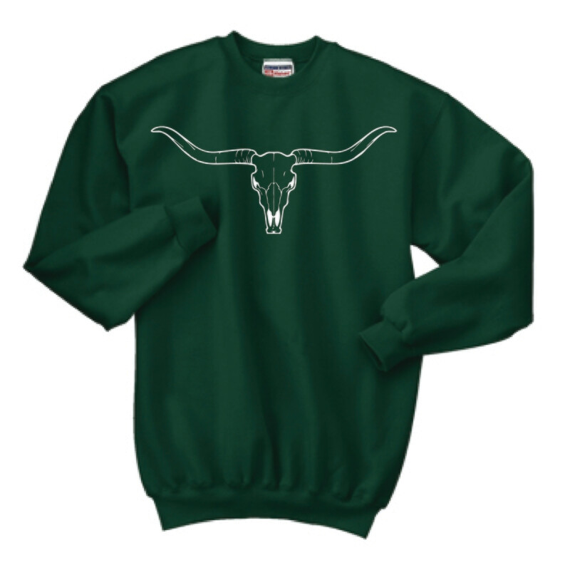 Long Horn Crewneck Sweatshirt | F260 Forest Green