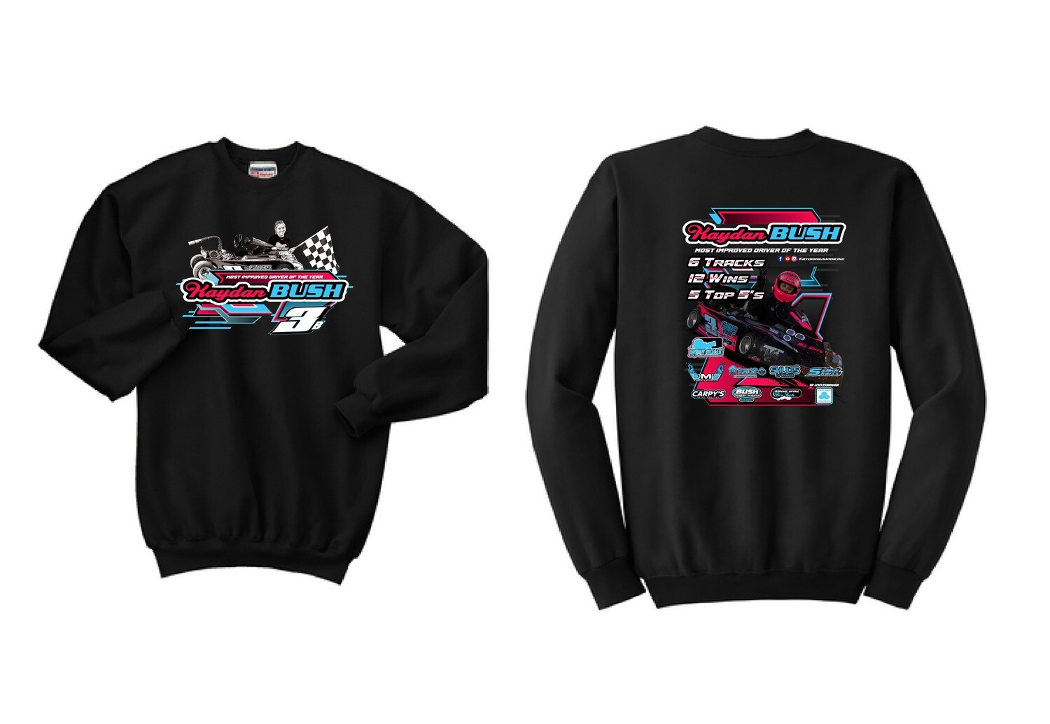 Kaydan Bush Racing Crewneck | SF000 Black