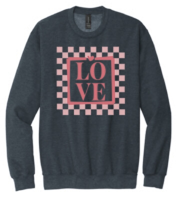 Love Crewneck Sweatshirt | SF000 	Dark Heather