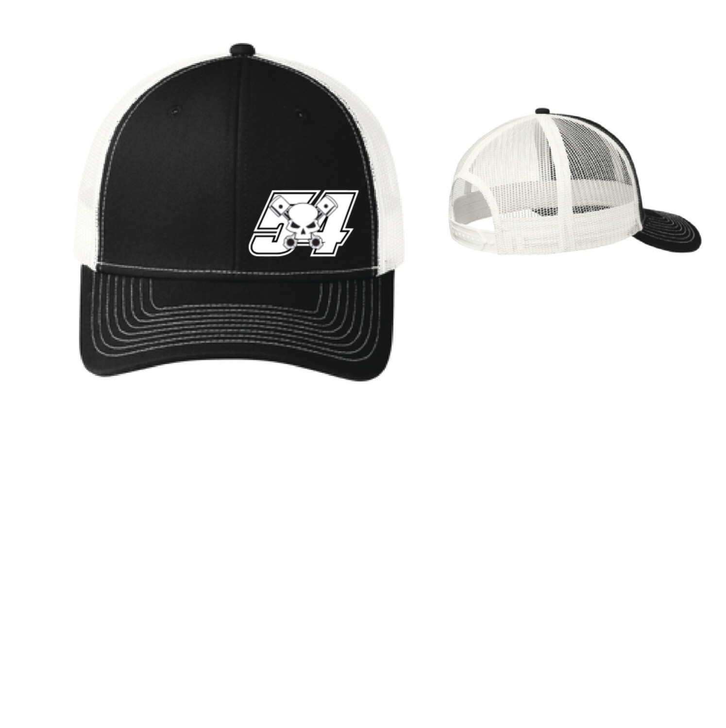 2024 Belgiovene  Racing Trucker Hat | C112 Black/White