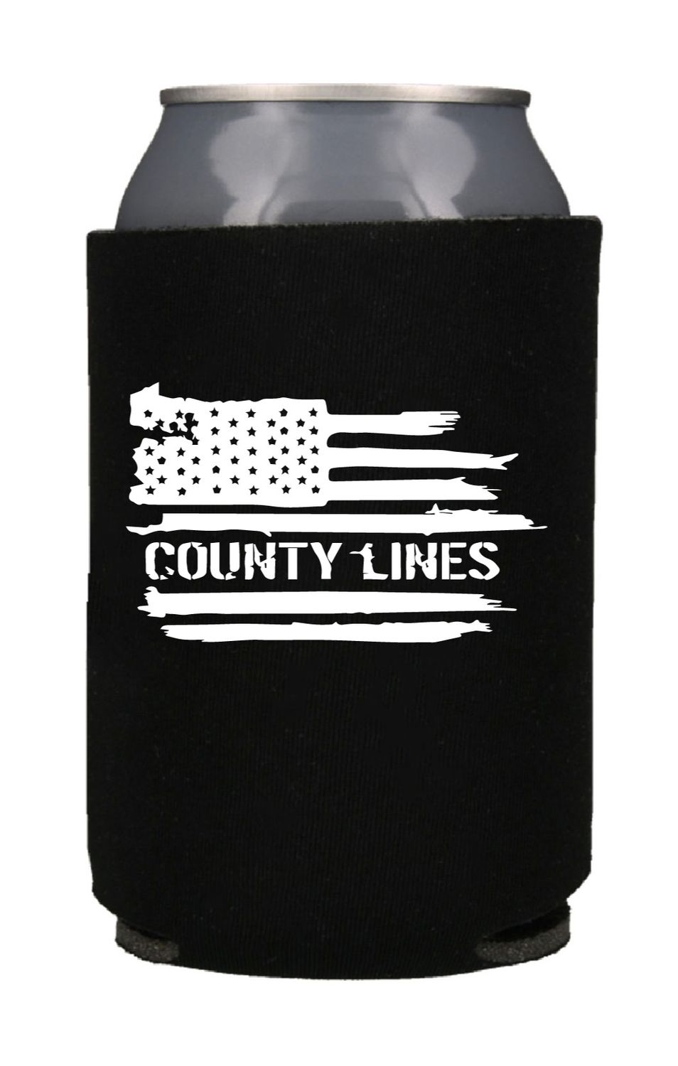 County Lines Regular Can Koozie | Black