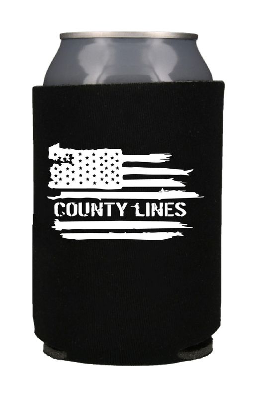 County Lines Regular Can Koozie | Black