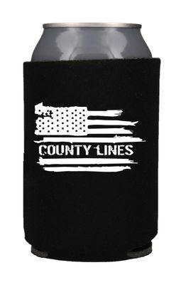 County Lines Regular Can Koozie | Black