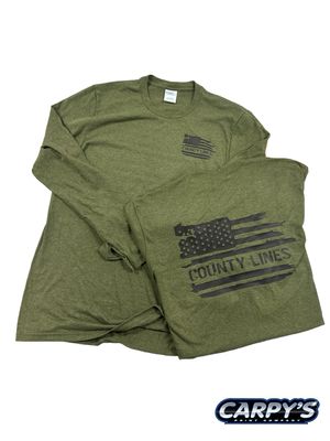 County Lines TriBlend Long Sleeve | Military Green Heather PC330LS