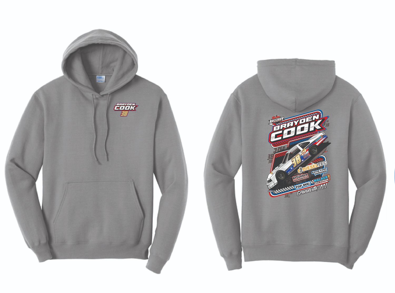 Brayden Cook Hoodie | PC78H Grey