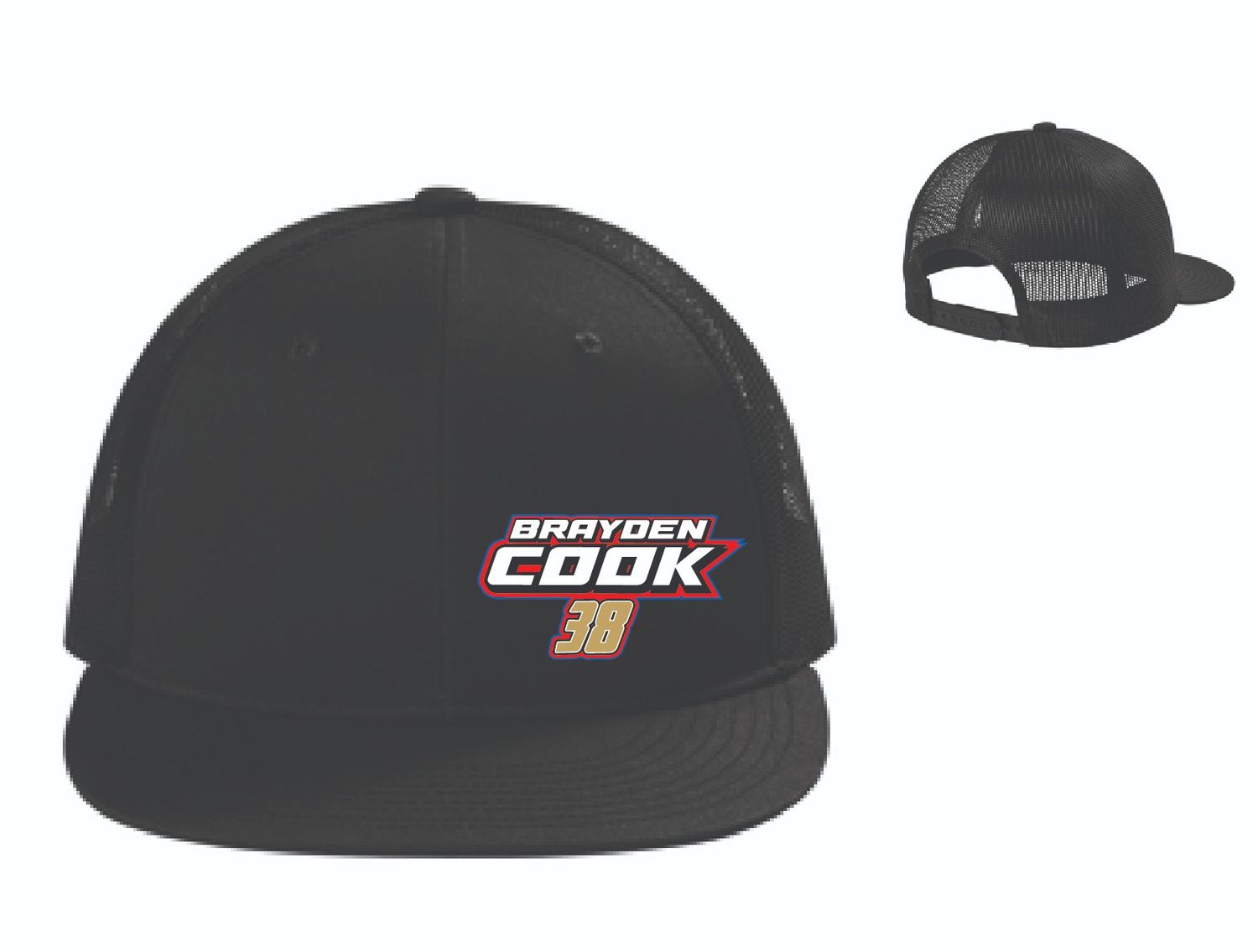 Brayden Cook Flat Bill Snapback Hat | C117 Black