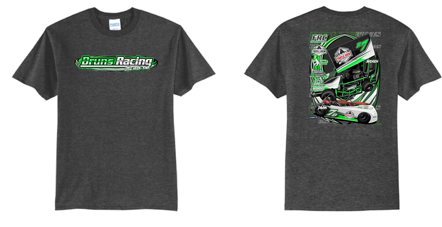 Bruns Racing TShirt | DT104 Dark Heather Grey