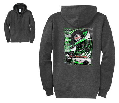 Bruns Racing Zip Up Hoodie | PC78ZH Dark Heather Grey