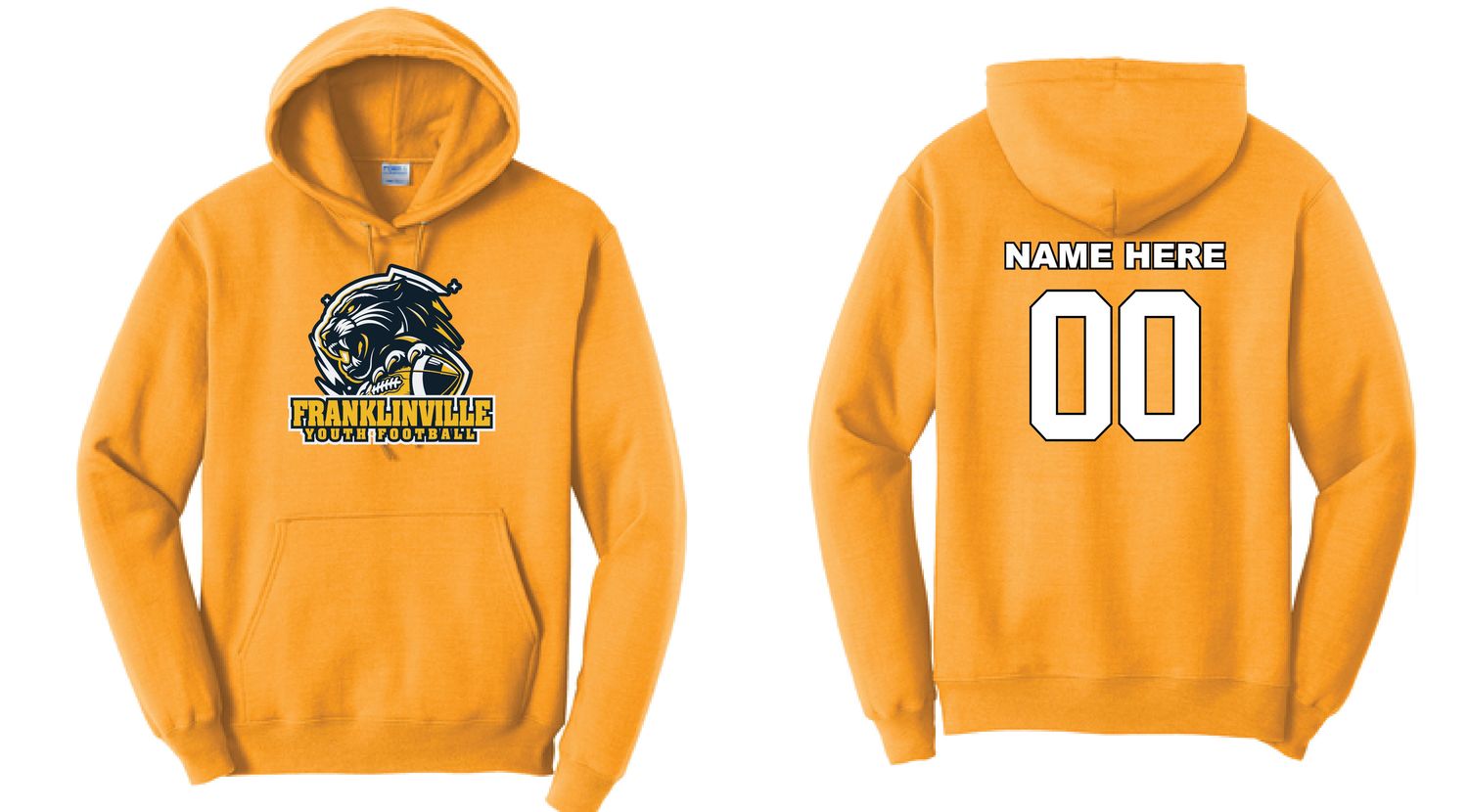 Franklinville Youth Football Hoodie | PC78H Gold