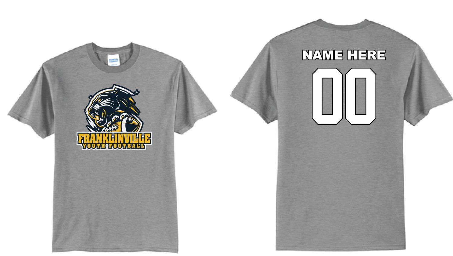 Franklinville Youth Football Tshirt | PC55 Grey