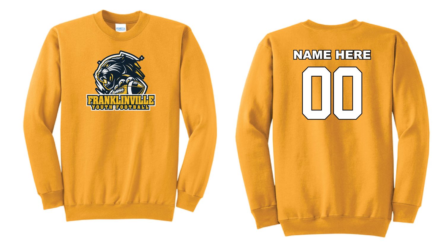 Franklinville Youth Football Crewneck | PC78 Gold
