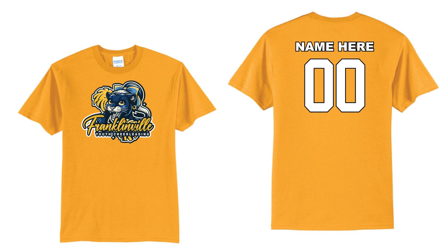 Franklinville Youth Cheer Tshirt | PC55 Gold