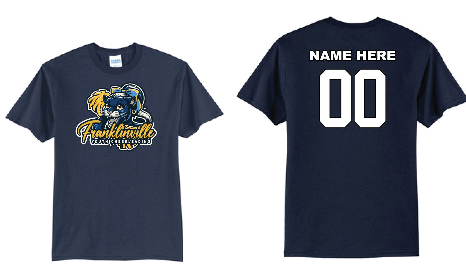 Franklinville Youth Cheer Tshirt | PC55 Navy