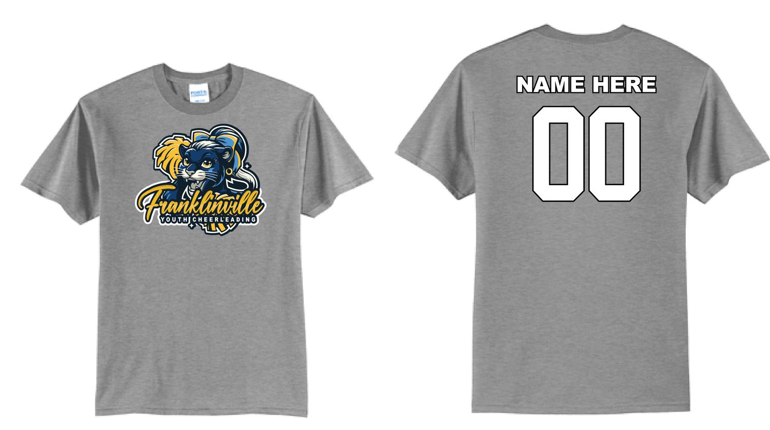 Franklinville Youth Cheer Tshirt | PC55 Grey