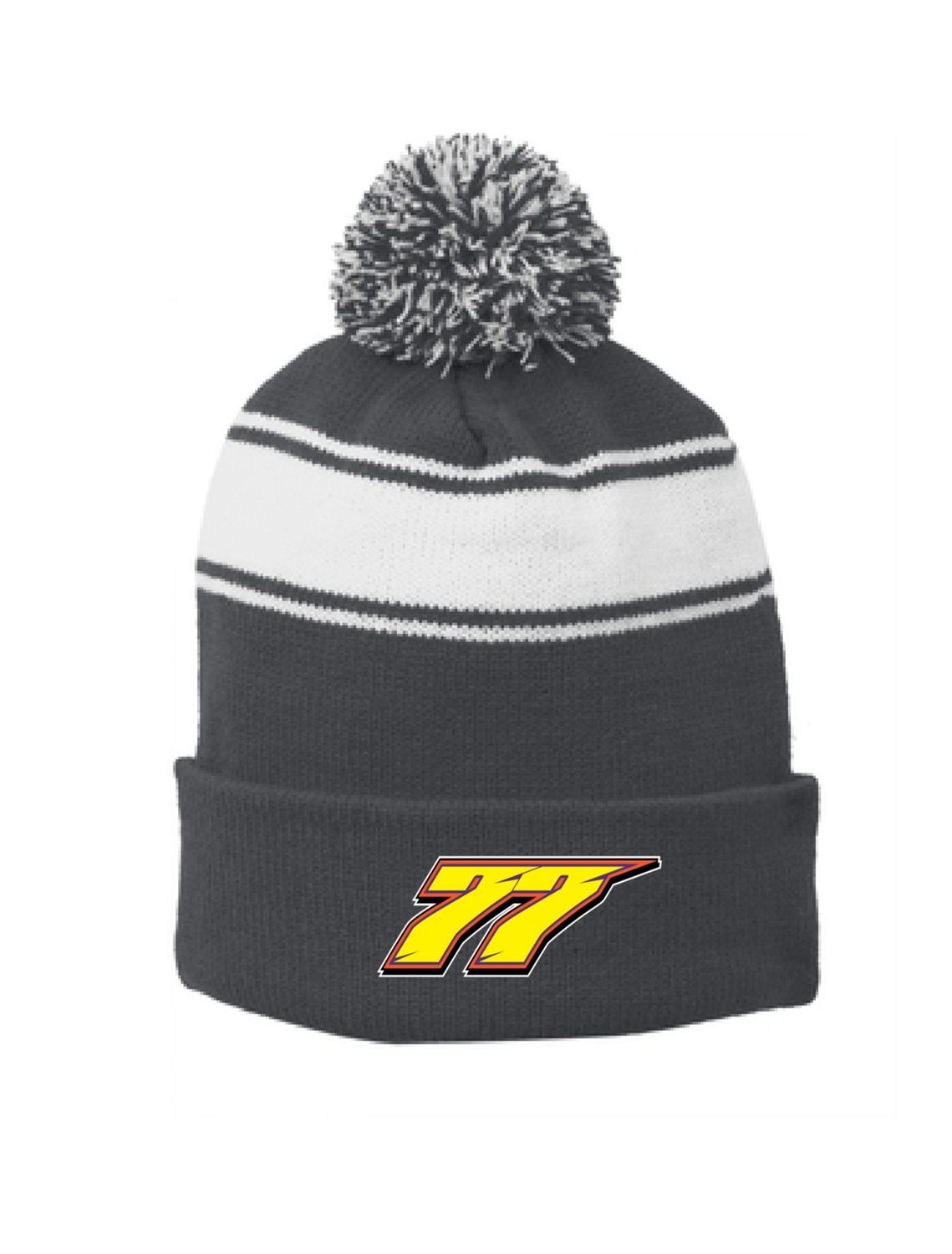 2024 Raiddan Wilson Racing Pom Beanie | STC28 Iron Grey/White