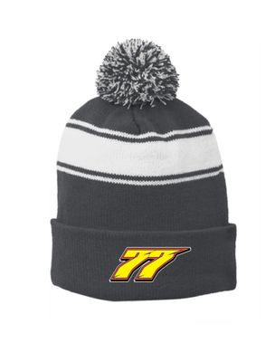 2024 Raiddan Wilson Racing Pom Beanie | STC28 Iron Grey/White