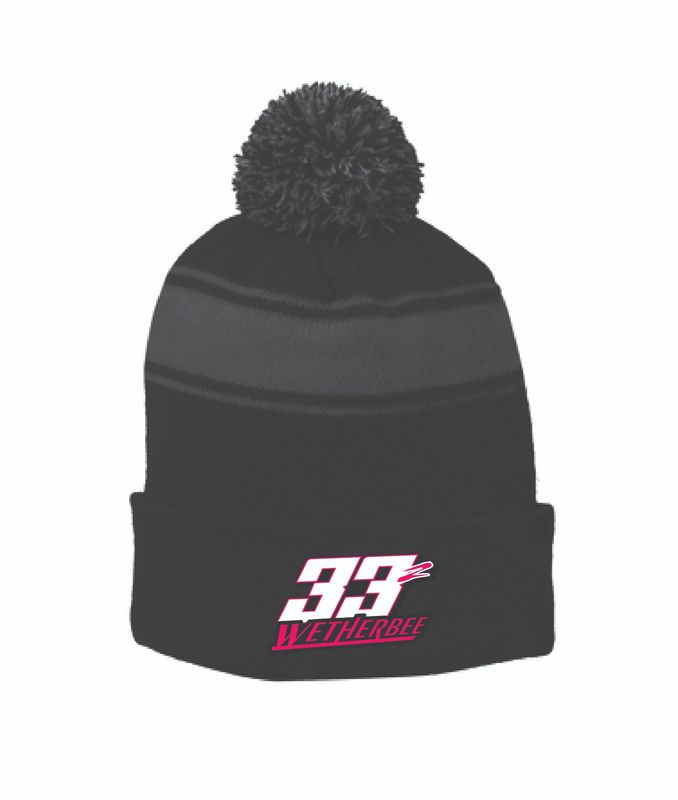 2024 Sydney Wetherbee Pom Beanie | STC28 Black/Iron Grey