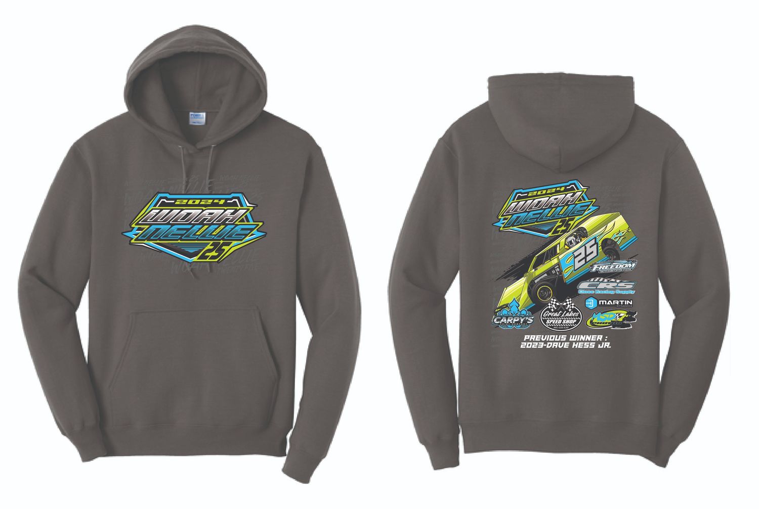Woah Nellie 25 Race Hoodie | PC78H Charcoal