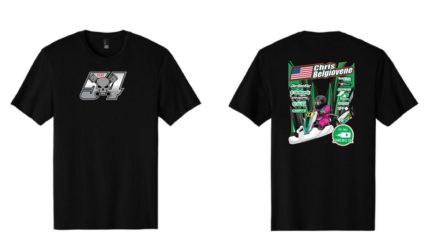 Chris Belgiovene Racing TShirt | DT104 Black