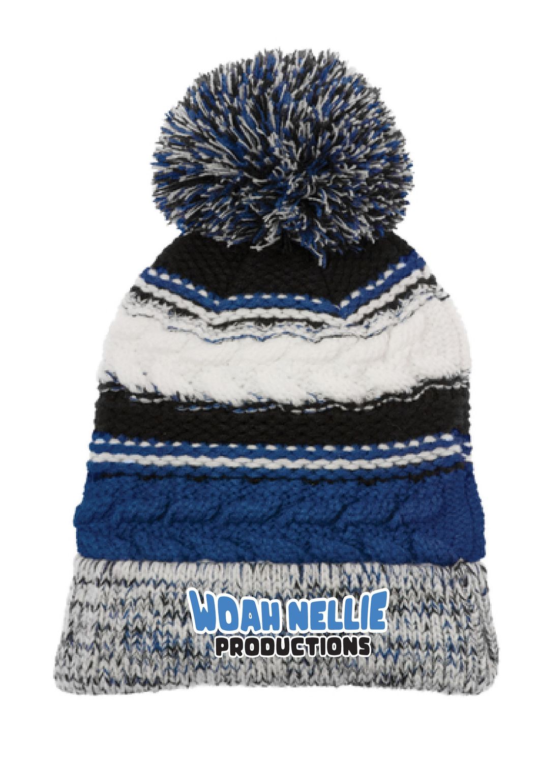 Woah Nellie Productions Anniversary Pom Beanie | STC21 True Royal/ Black/ White