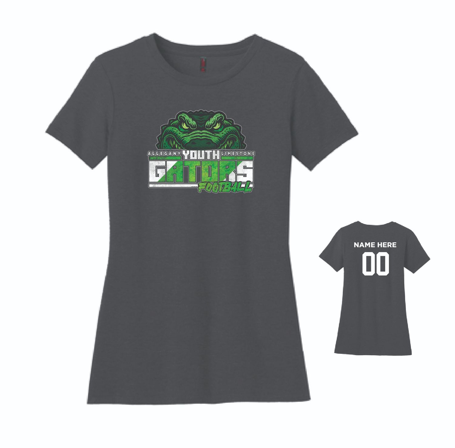 Allegany Limestone Youth Football Ladies Tshirt | DM108L Charcoal