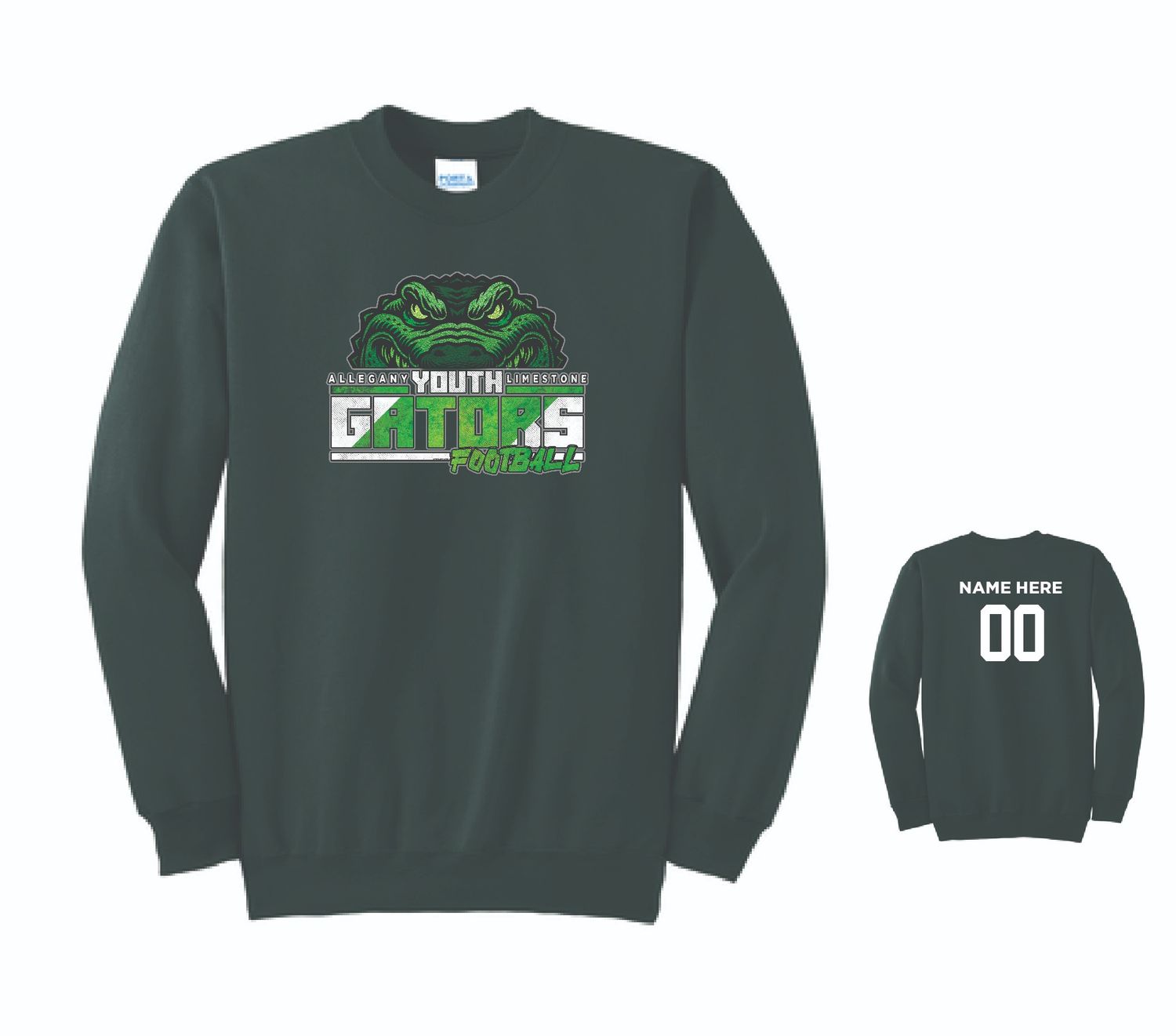 Allegany Limestone Youth Football Crewneck | PC90 Dark Green