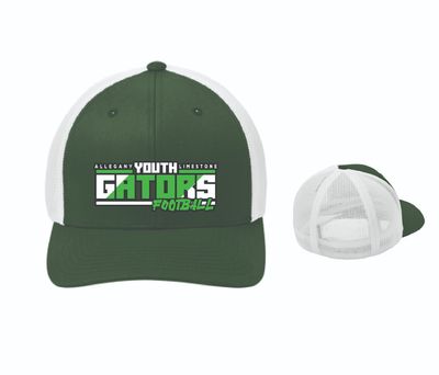 Allegany Limestone Youth Football Mesh Back Fitted Hat | C812 Forest Green/White