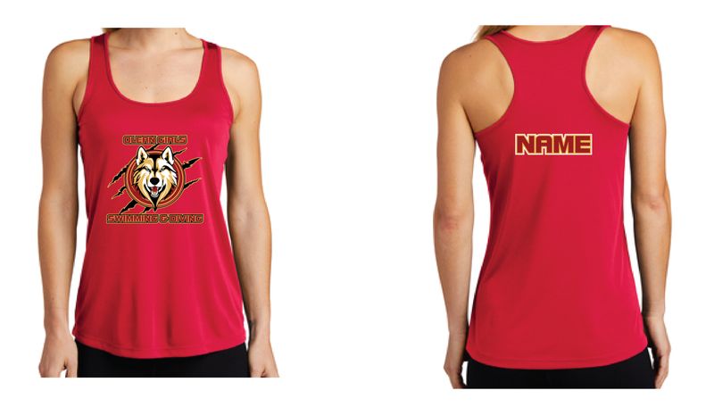 Olean Girls Swimming &amp; Diving Tank Top | LST356 Red