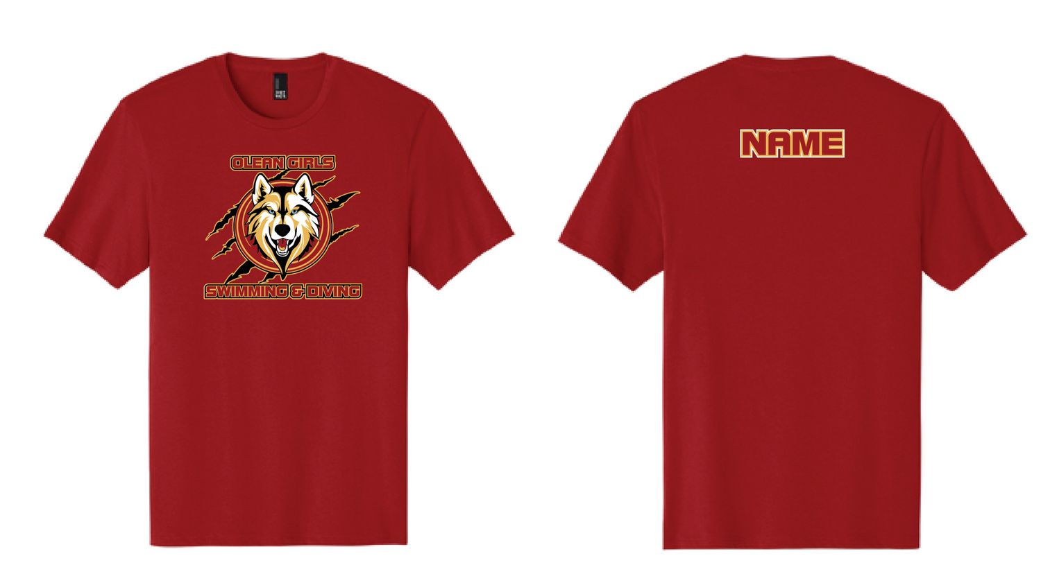 Olean Girls Swimming &amp; Diving TShirt | DT104 Classic Red