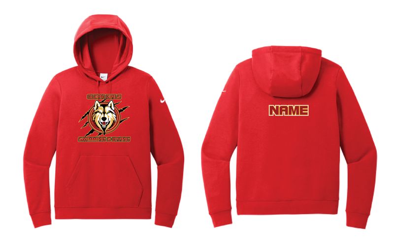 Olean Girls Swimming &amp; Diving Nike Hoodie | 	NKFD9889 Red