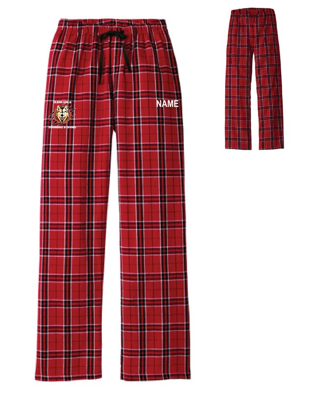 Olean Girls Swimming &amp; Diving Plaid Pant | DT2800 Red