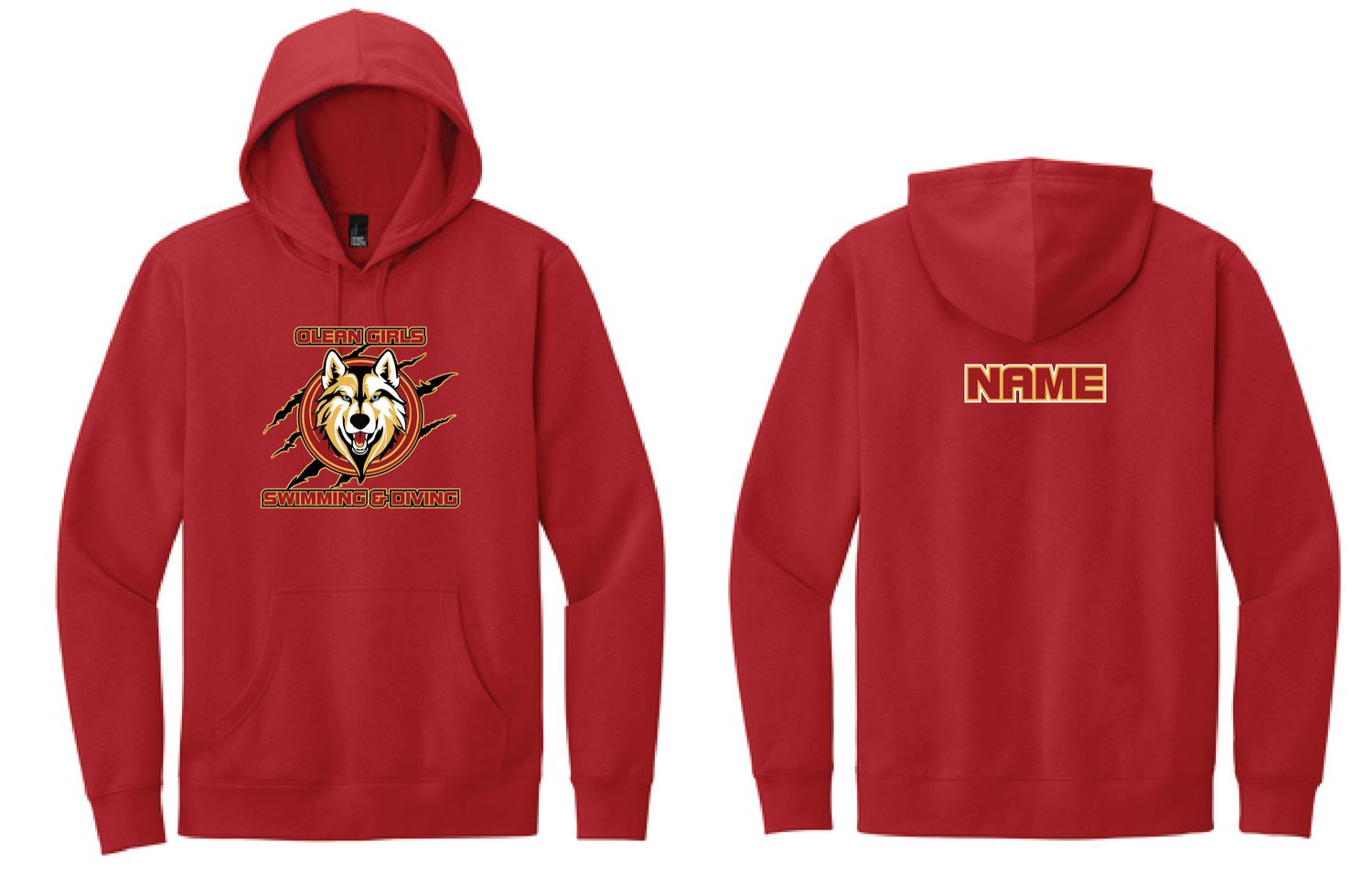 Olean Girls Swimming &amp; Diving Hoodie | DT6100 Red