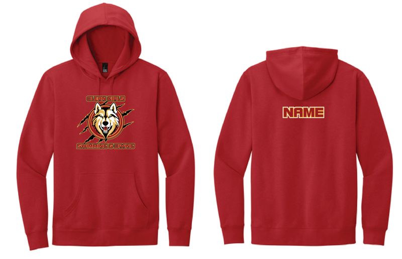 Olean Girls Swimming &amp; Diving Hoodie | DT6100 Red