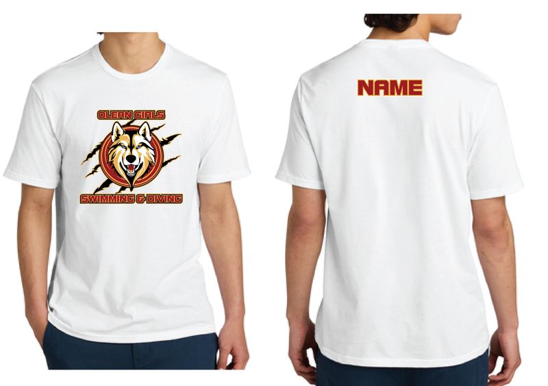 Olean Girls Swimming &amp; Diving TShirt | DT104 White