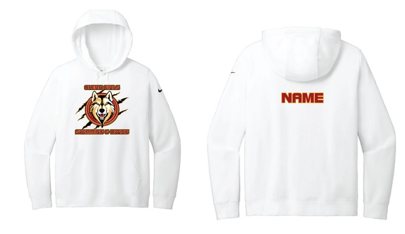 Olean Girls Swimming &amp; Diving Nike Hoodie | 	NKFD9889 White