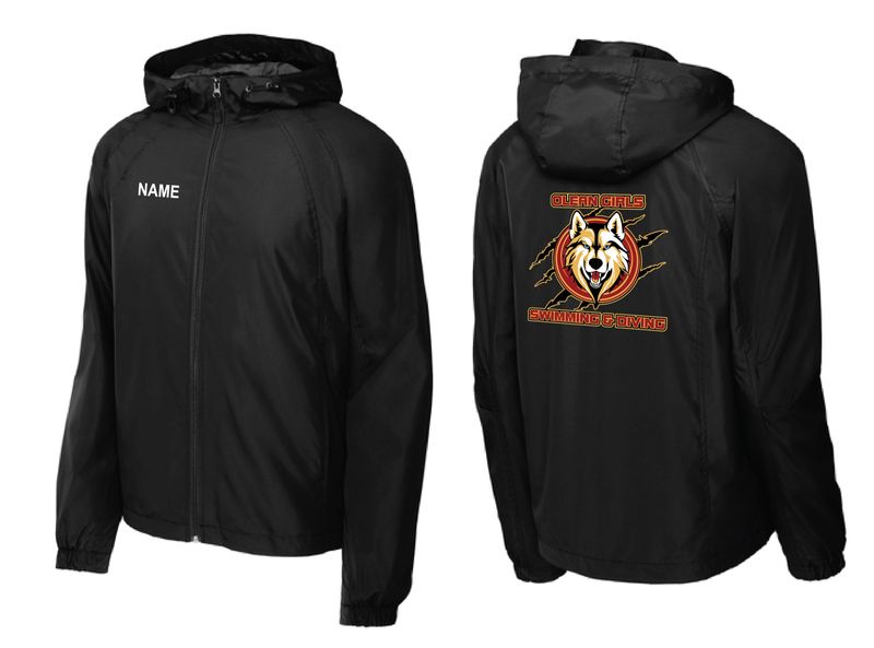 Olean Girls Swimming &amp; Diving Jacket | JST73 Black