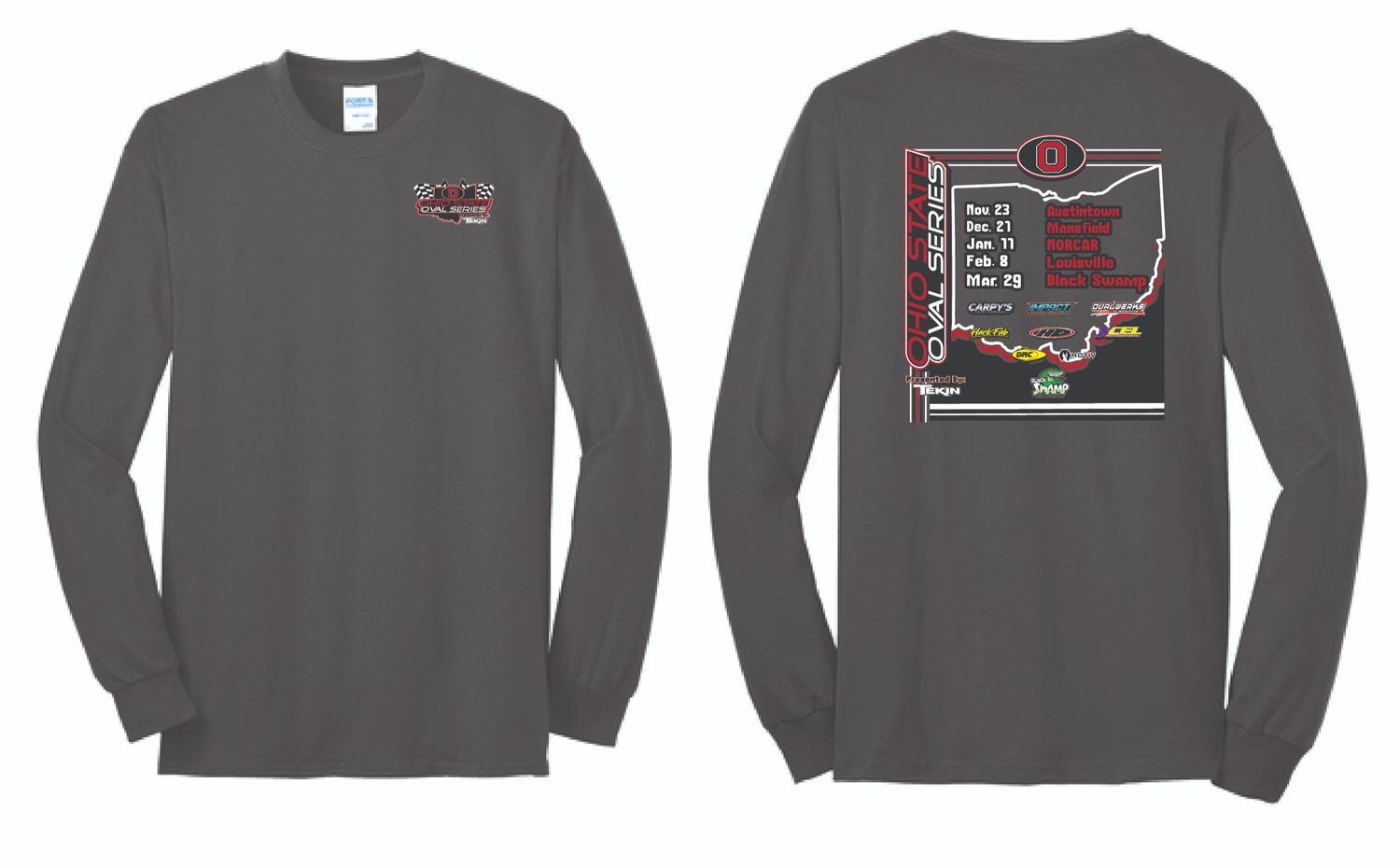 Ohio State Oval Series Long Sleeve | PC55LS Charcoal