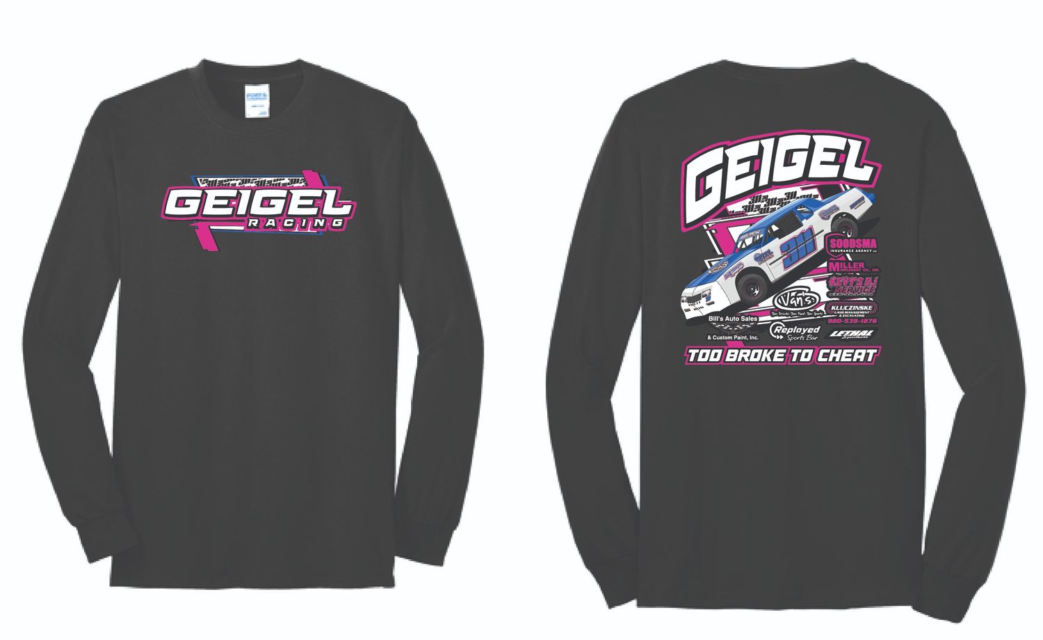 Geigel Racing Long Sleeve Shirt | PC55LS Black